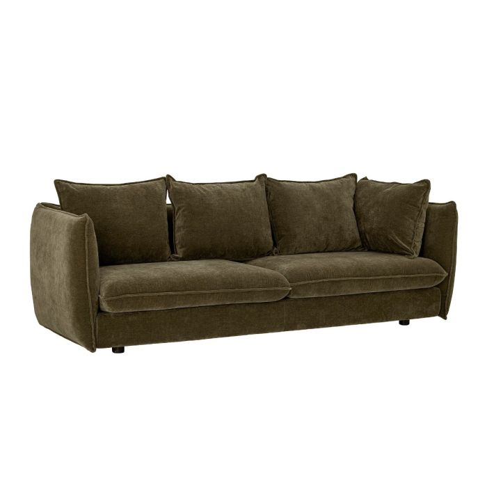 Sofá Austin Tejido Verde Oscuro Madera Abedul, 228 Cm