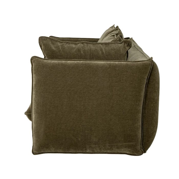 Sofá Tejido Verde Oscuro Madera Abedul, 228 Cm