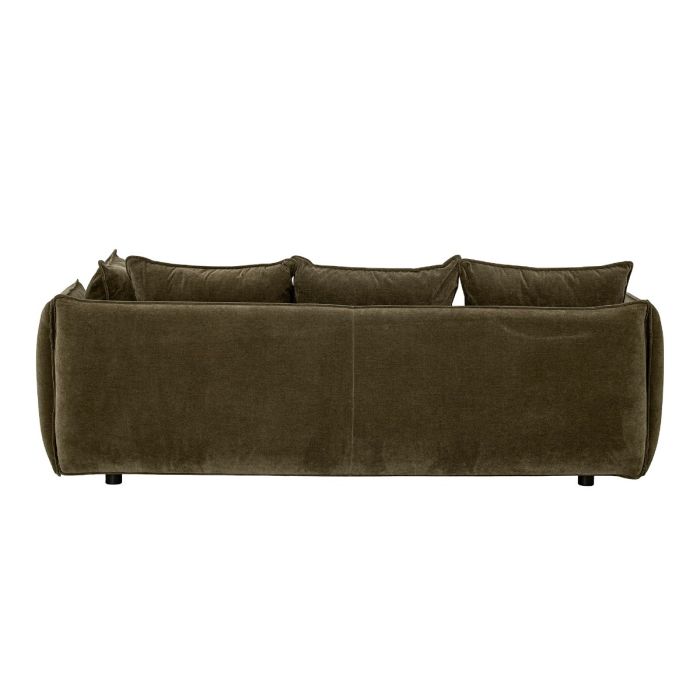Sofá Tejido Verde Oscuro Madera Abedul, 228 Cm