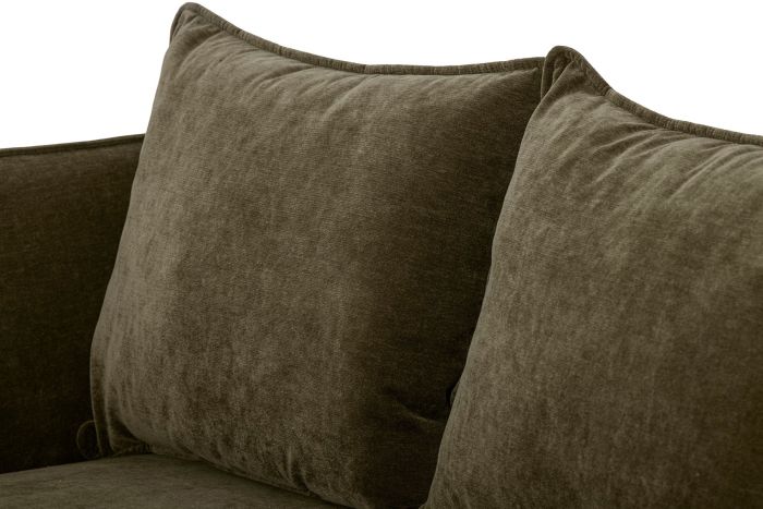 Sofá Tejido Verde Oscuro Madera Abedul, 228 Cm