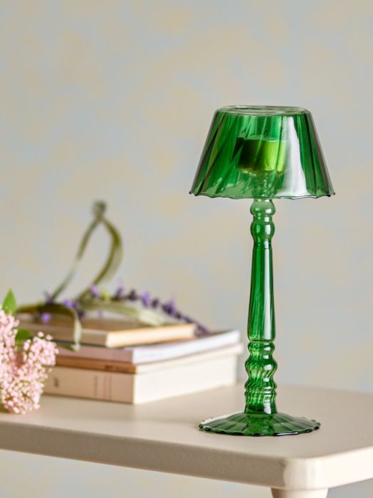 Candelabro Cristal Verde, Ø 10'5 Cm