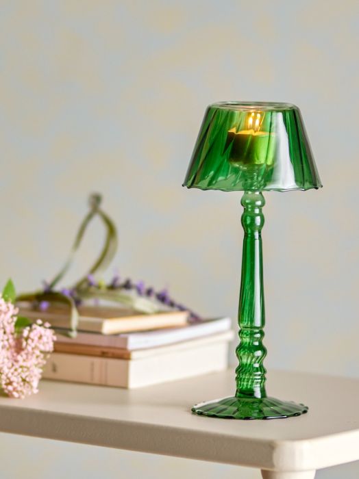 Candelabro Cristal Verde, Ø 10'5 Cm