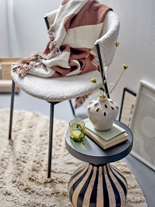 Silla Comedor Tejido Bouclé Blanco Metal, 49 Cm