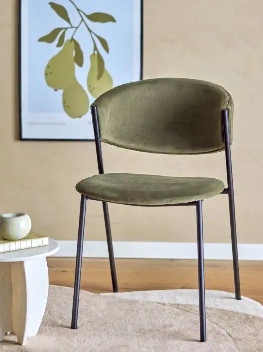 Silla Comedor Verde Tejido Metal, 49 Cm