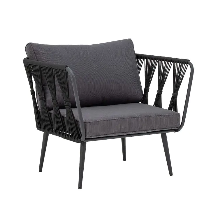 Sillón Jardín Pavone Gris/Negro