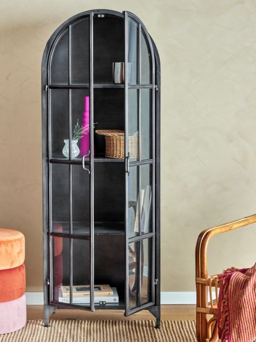 Vitrina Negra Cristal Hierro, 56'5 Cm