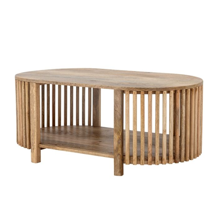 Mesa Centro Ovalada Madera Mango, 100 Cm