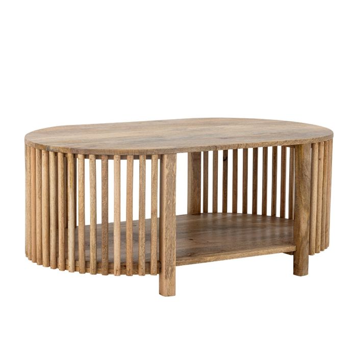Mesa Centro Ovalada Madera Mango, 100 Cm