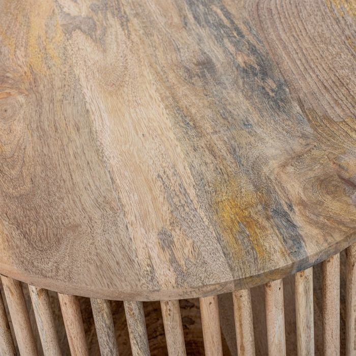 Mesa Centro Ovalada Madera Mango, 100 Cm