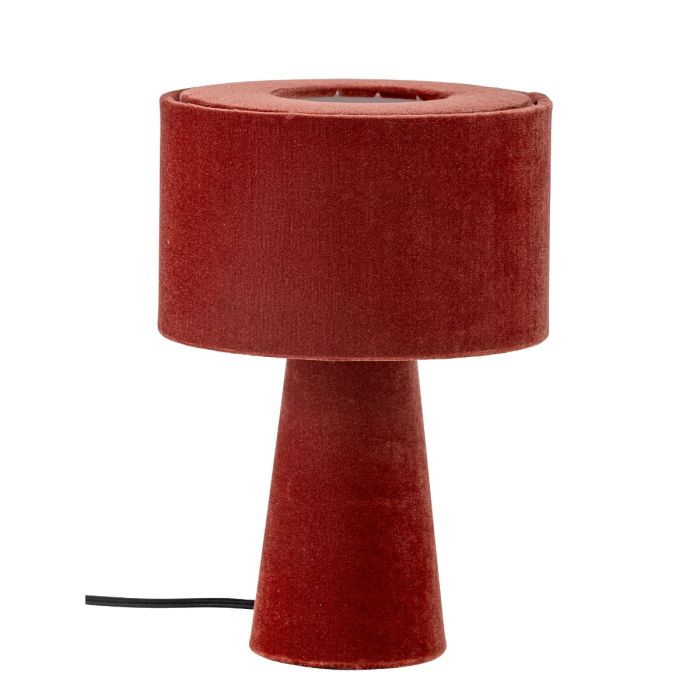 Lámpara Sobremesa Terciopelo Rojo, 20 Cm
