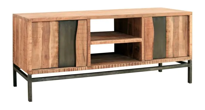 Mueble tv Industrial Madera mango Natural/negro