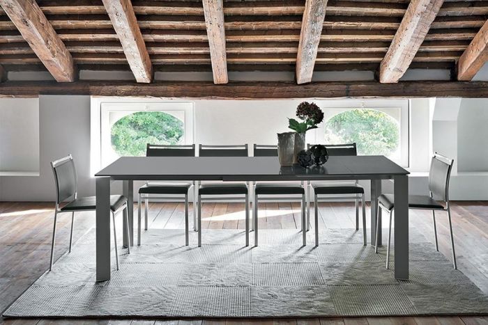 Mesa Comedor Moderna Cristal Metal Blanco