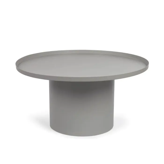 Mesa Auxiliar Fleksa metal gris redonda