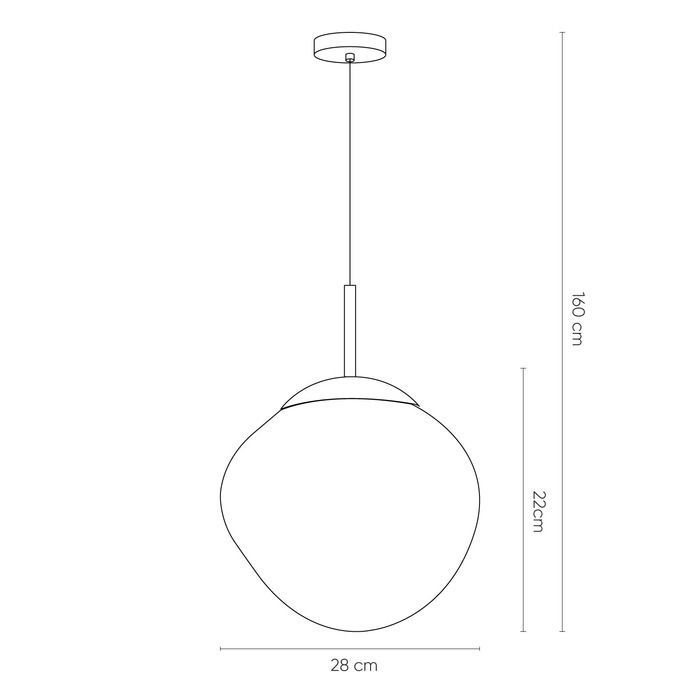Lámpara De Techo Cristal Rojo Redonda, 28 Cm