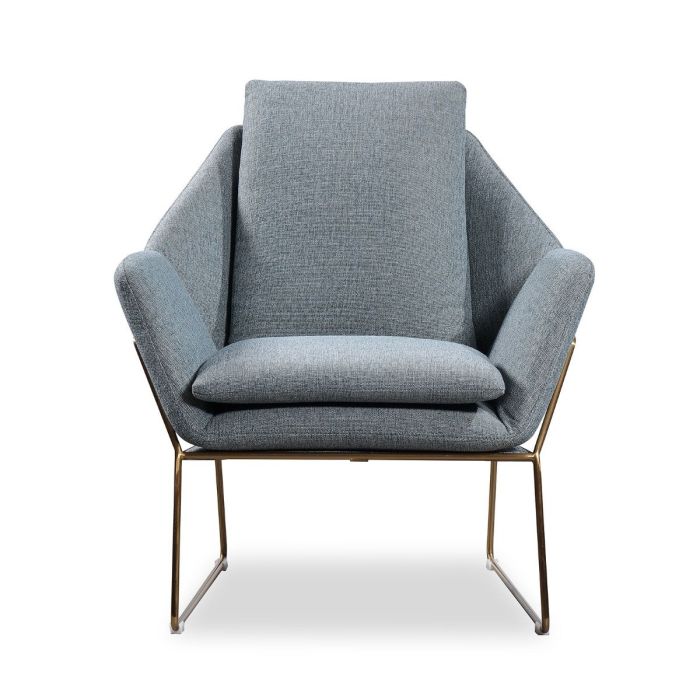 Sillón Moderno Tapizado Poliéster Gris Metal, 78 Cm