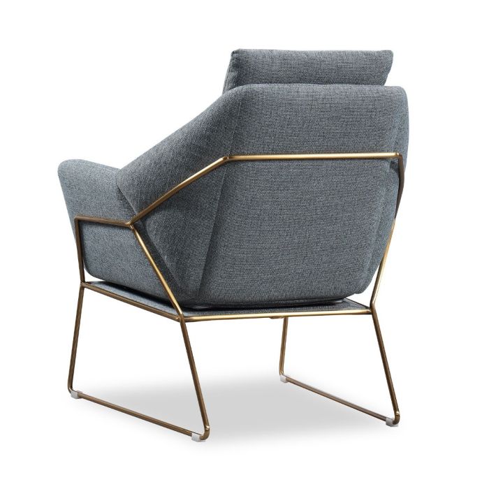 Sillón Moderno Tapizado Poliéster Gris Metal, 78 Cm