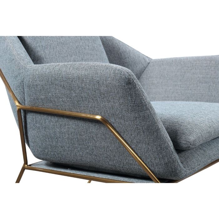 Sillón Moderno Tapizado Poliéster Gris Metal, 78 Cm