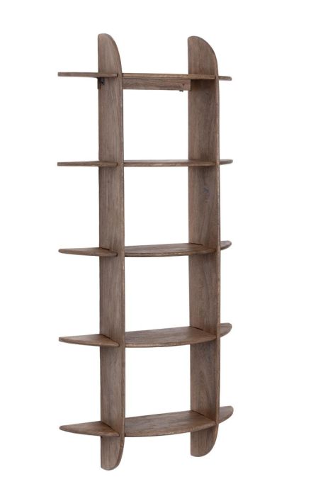 Estantería nórdica en madera de mango marrón con 5 baldas.