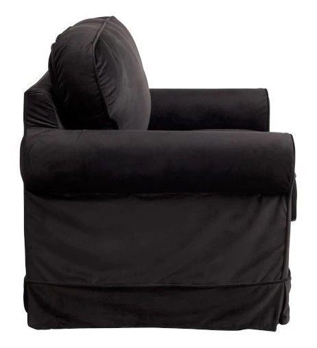Sillón Tapizado Terciopelo Negro, 102 Cm