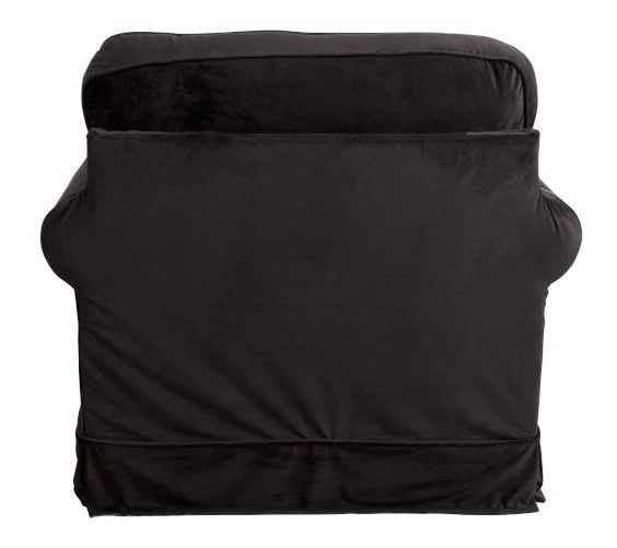 Sillón Tapizado Terciopelo Negro, 102 Cm