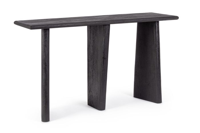 Consola rectangular nórdica en madera de mango negra.