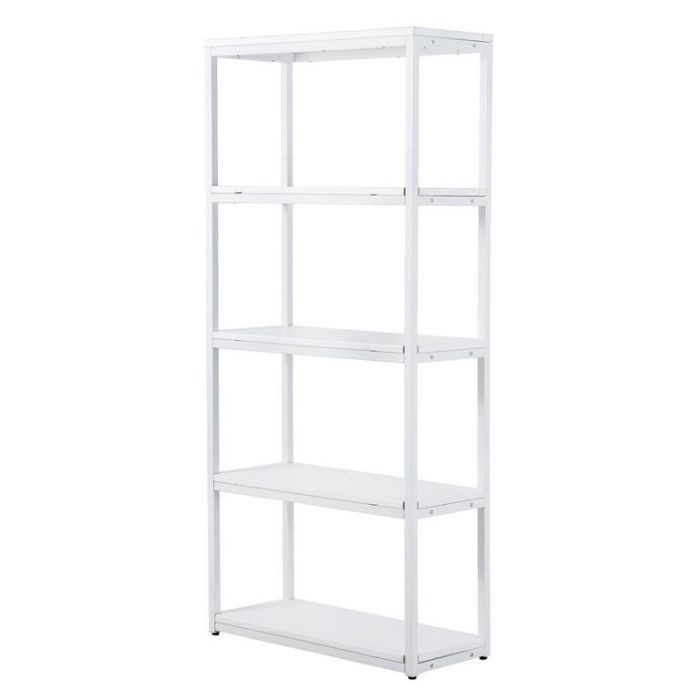 Librería NASHVILLE madera metal blanco
