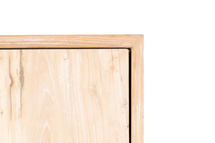 Armario Madera Olmo Reciclado Metal Blanco, 81x51x170 Cm