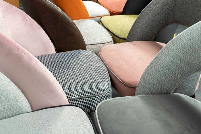 Silla Terciopelo Gris Tejido Rosa Hierro, 56 Cm