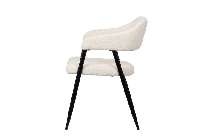 Silla Brazos Bouclé Blanco, 55 Cm