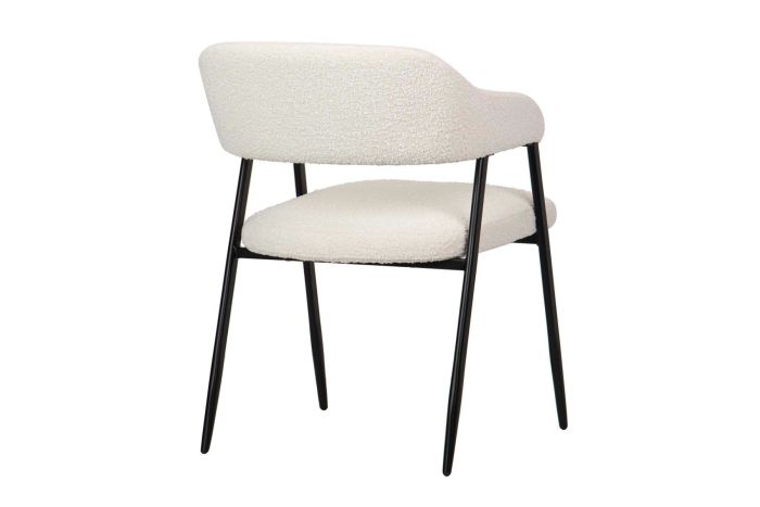 Silla Brazos Bouclé Blanco, 55 Cm