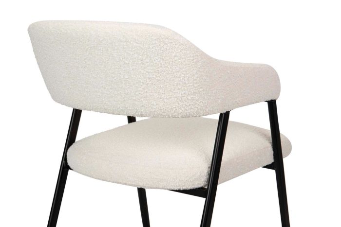 Silla Brazos Bouclé Blanco, 55 Cm