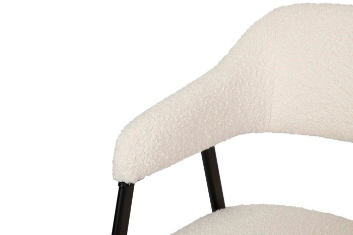 Silla Brazos Bouclé Blanco, 55 Cm