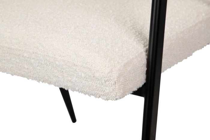 Silla Brazos Bouclé Blanco, 55 Cm
