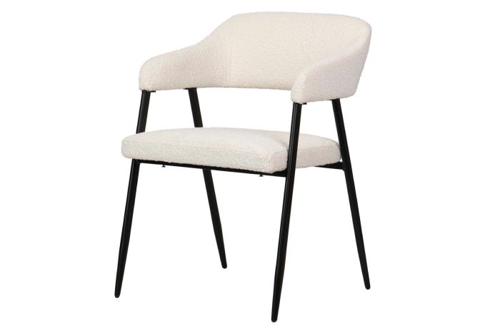Silla Brazos Taos Bouclé Blanco, 55 Cm