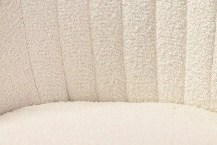Silla Bouclé Blanco Metal Dorado, 57 Cm