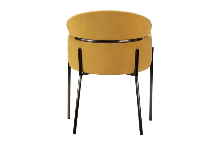 Silla Brazos Cuadros Terciopelo Amarillo, 57 Cm