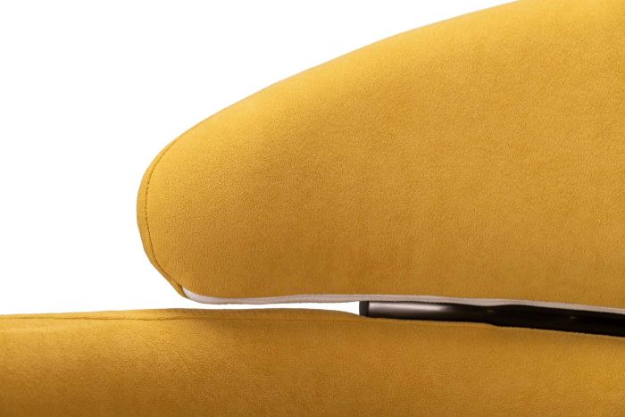 Silla Brazos Cuadros Terciopelo Amarillo, 57 Cm