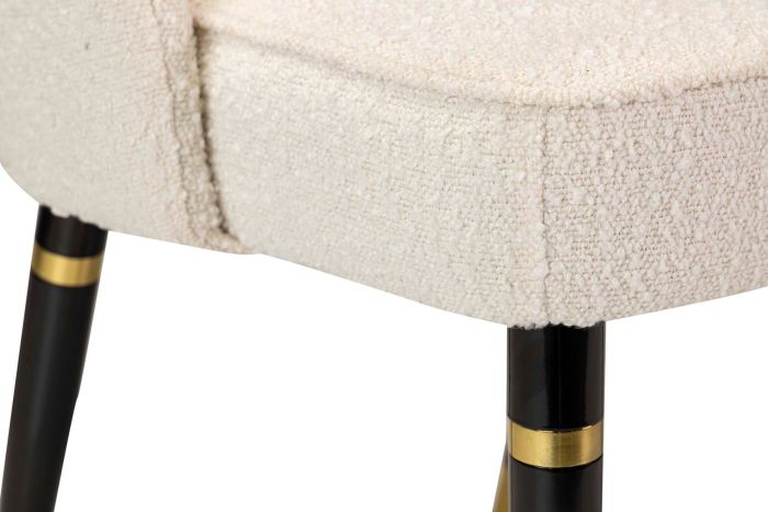 Silla Bouclé Beige Metal, 56 Cm