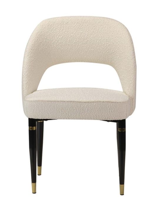 Silla Houston Bouclé Beige Metal, 56 Cm