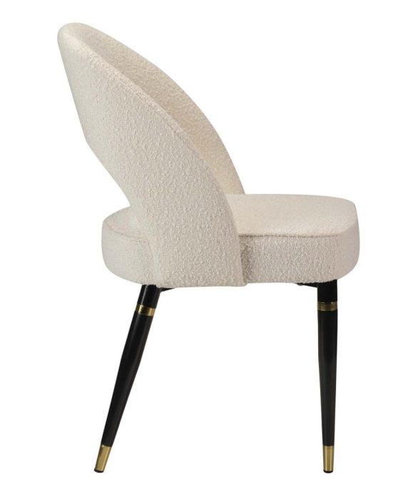 Silla Bouclé Beige Metal, 56 Cm
