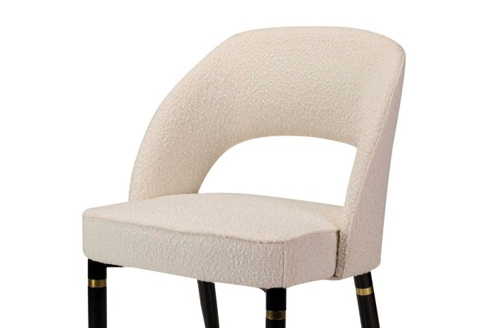 Silla Bouclé Beige Metal, 56 Cm