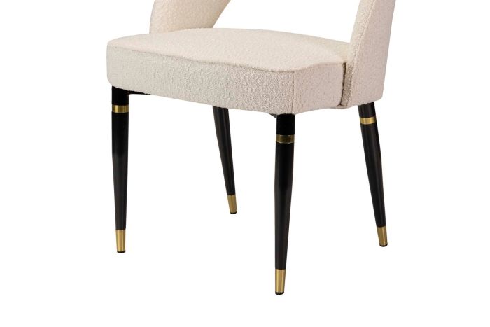 Silla Bouclé Beige Metal, 56 Cm