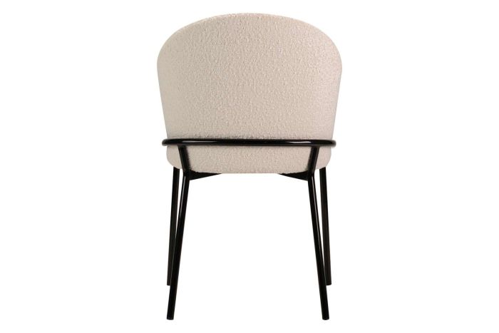 Silla Bouclé Beige Metal Negro, 50 Cm