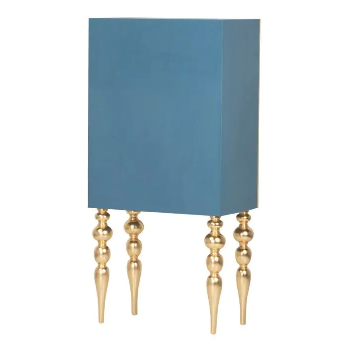 Armario Impreso Madera Abedul Azul Oro, 78 Cm