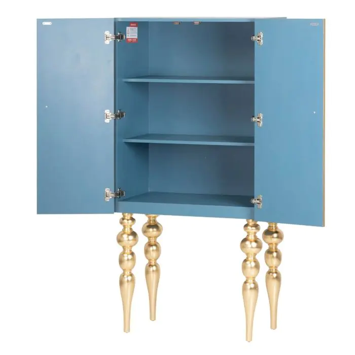 Armario Impreso Madera Abedul Azul Oro, 78 Cm
