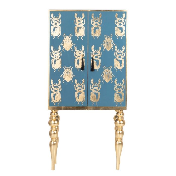 Armario Impreso Madera Abedul Azul Oro, 78 Cm