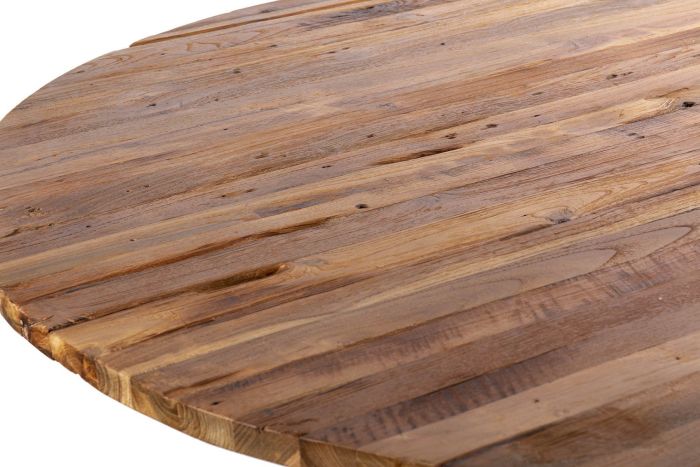Mesa Comedor Redonda Madera Teca Natural 120 Cm