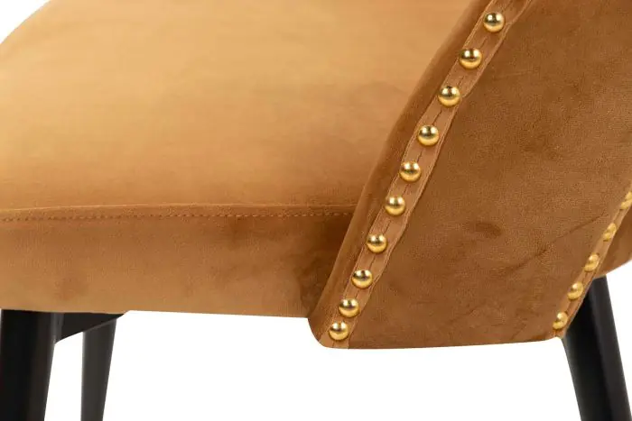 Silla Terciopelo Mostaza 49x54x78 Metal Negro Dorado