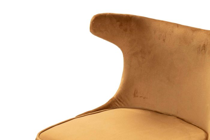 Taburete Bar Terciopelo Mostaza 46x53x105 Cm