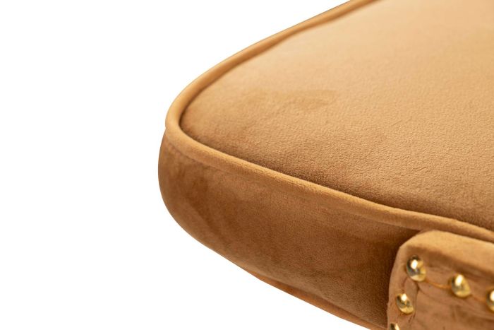 Taburete Bar Terciopelo Mostaza 46x53x105 Cm